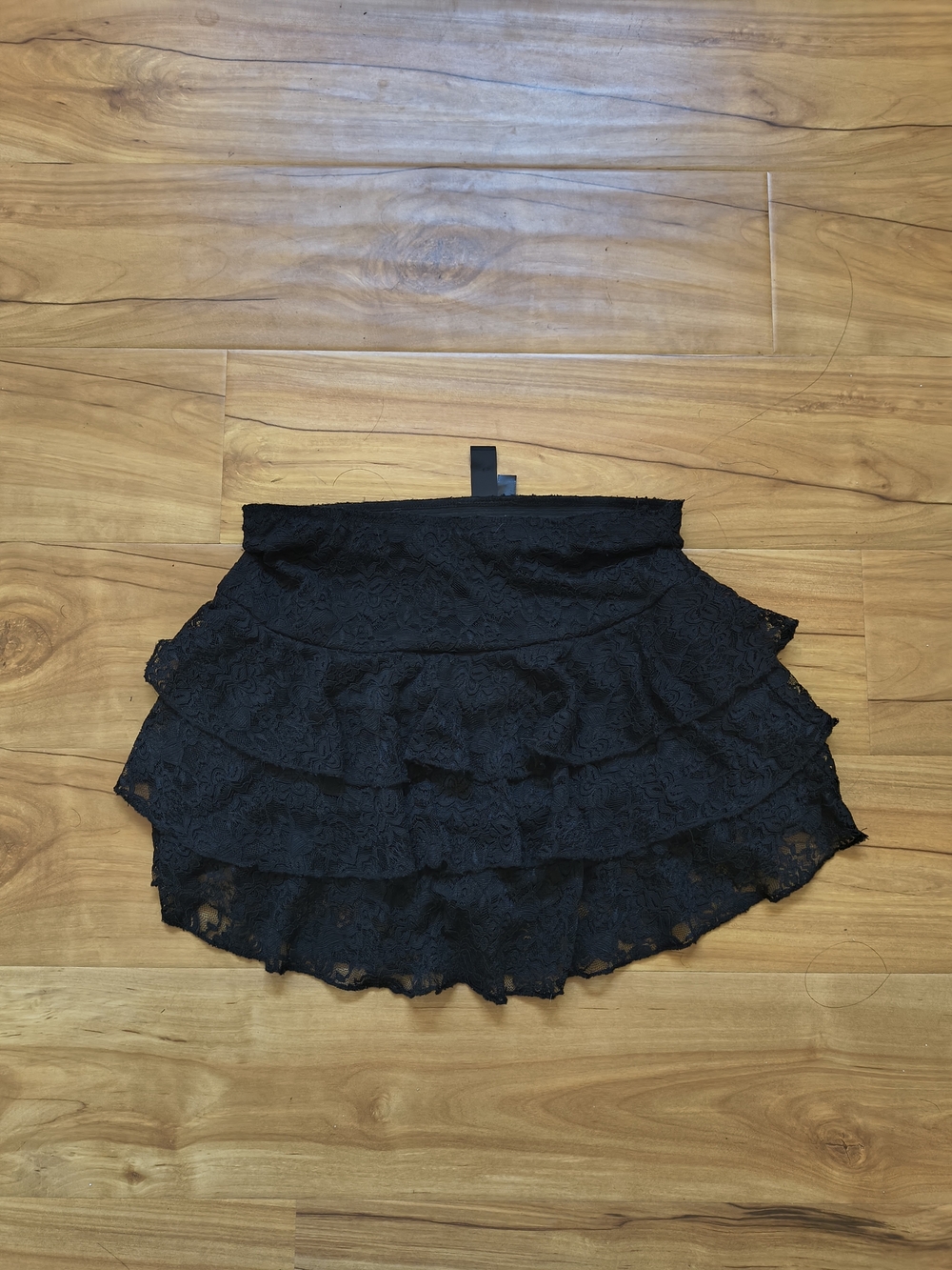 Windsor Black Lace Tiered Mini Skirt